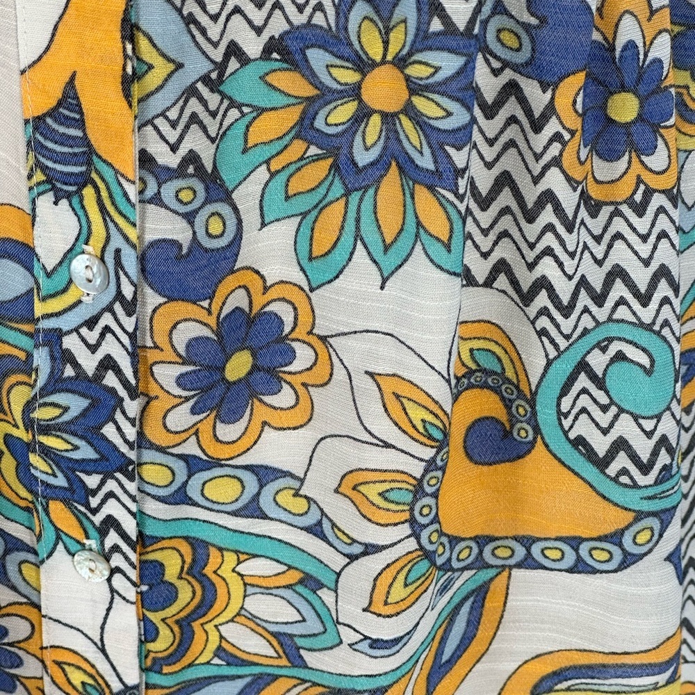 Ninety Clothing Co Short Sleeve Collared Floral Paisley Print Blouse - Small - Picture 5 of 9